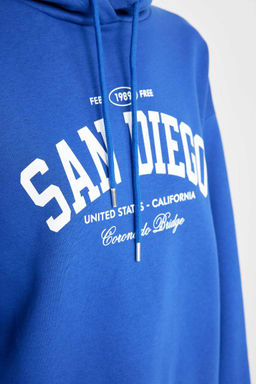 Толстая толстая толстовка с капюшоном и принтом оверсайз - Defacto фото 5