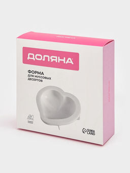Форма для муссовых десертов и выпечки Доляна Сердце малое, силикон, 17.5?4.7 см, белая