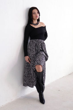 11314 Юбка А-силуэта чёрно-белая - Martichelli фото 9