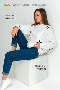 Женский свитшот оверсайз из футера трехнитки Happyfox - Happy fox фото 14