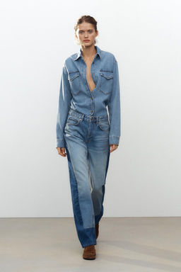 ZW COLLECTION STRAIGHT-LEG MID-RISE JEANS