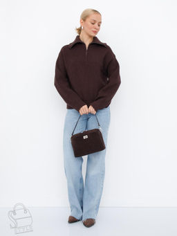 Сумка женская кожаная 6169Q coffee Polina&Eiterou