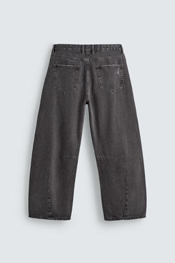 PANTAL?N BARREL FIT LAVADO / Gris oscuro - Zara фото 8