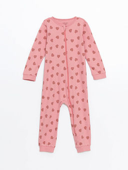 Bisiklet Yaka Bask?l? K?z Bebek Tulum