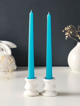 Набор свечей античных, 2.3×24.5 см, 5 ч, 55 г, 2 шт., синий