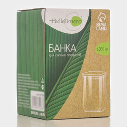 Банка для сыпучих BellaTenero Эко. Квадратная, 1.2 л, 1015.5 см, с бамбуковой крышкой, стекло, прозрачная  фото 5