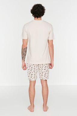 TRENDYOL MAN Indigo Regular Fit Kopek Desenli Orme Sortlu Pijama Tak?m? THMSS21PT0324 - Trendyolmilla фото 5