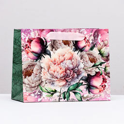 Пакет ламинированный горизонтальный Прекрасные пионы, 23 х 18 х 10 см