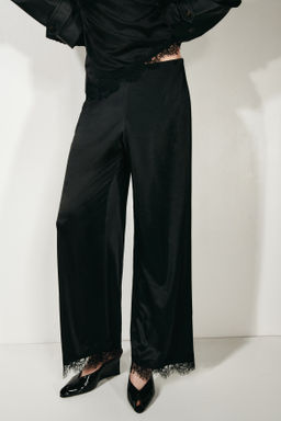 Pantal?n interlock con ribete de encaje - H&m фото 3