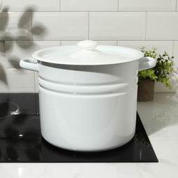 Цена за 2 шт. Кастрюля эмалированная, 9 л, d=21 см, с крышкой, без деколи, белая