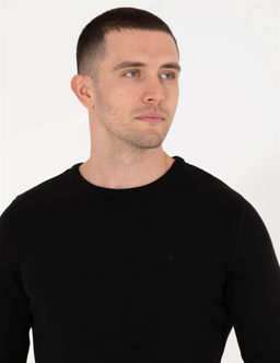 Siyah Slim Fit Bisiklet Yaka Basic Triko Kazak - Pierre cardin фото 2