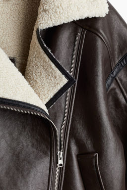 Cazadora biker con forro de borreguito - H&m фото 6