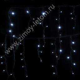Бахрома уличная мерцающая IP65 d=3,3 мм 80 LED 3 м зелёный провод белая