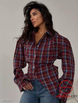 Рубашка женская в клетку