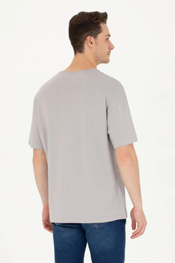 Мужская серая футболка оверсайз с круглым вырезом Неожиданная скидка в корзине - U.s. polo assn фото 5