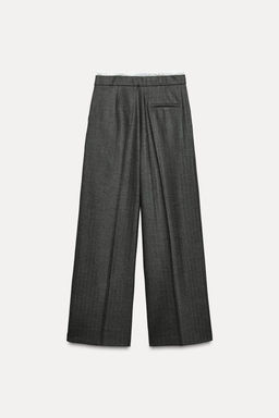 WIDE-LEG TROUSERS WITH DOUBLE WAISTBAND - Zara фото 9