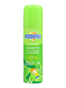 Аэрозоль Репеллент Mosquitall, от клещей и комаров, для детей, 150 мл