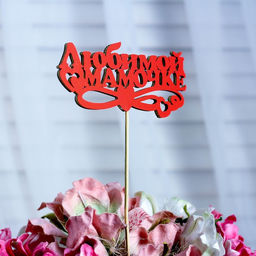 Цена за 10 шт. Топпер Любимой мамочке, красный, 12,55,5 см - Simaland фото 2