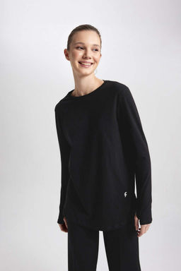 DeFactoFit Длинная футболка с круглым вырезом и длинными рукавами для спортсменов  фото 7