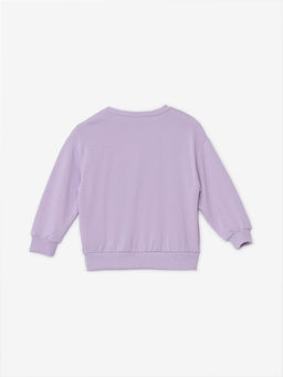 Bisiklet Yaka Bask?l? Uzun Kollu K?z ?ocuk Sweatshirt - Waikiki фото 2