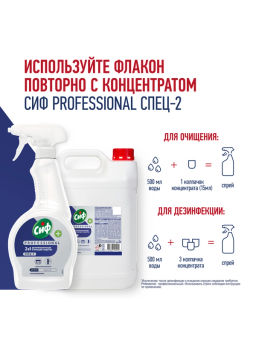 СИФ PROFESSIONAL ср-во моющее Дезинфицирующее 500мл с курком