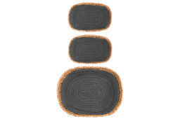 Набор 3 плетеных корзин 1 корзинка 30*25*14 см, 2 корзинки 22*14*12 см, серый - Elan gallery фото 6