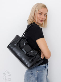 Сумка женская кожаная 2430-2Y black Polina&Eiterou