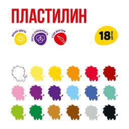 Лео Учись Пластилин классический LNMC-0118 360 г ( в картонной упаковке ) 18 цв - Vista-artista фото 4