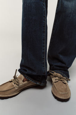 SPLIT SUEDE DECK SHOES WITH TRACK SOLE