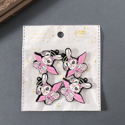 Цена за 4 шт. Декор для творчества акрил двусторонний «Зомби-зайка», 3.6×4.2×0.2 см