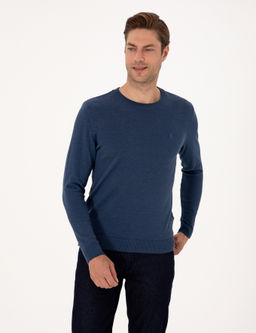 _ndigo Melanj Slim Fit Bisiklet Yaka Basic Triko Kazak - Pierre cardin фото 3