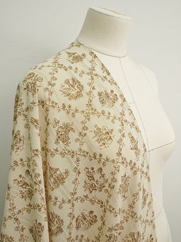 Фактурный хлопок с мережкой-полосой Летний прованс цв.коричневый, ш.1.45м, хл-100%, 90гр/м.кв - Купава фото 8