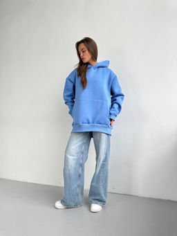 Толстовка женская из футера 3-х нитки петля туманно-голубой