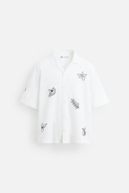 EMBROIDERED COTTON/LINEN SHIRT - Zara фото 13