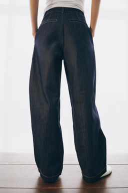 JEANS ZW COLLECTION BALLOON TIRO ALTO PLIEGUES / Azul - Zara фото 3