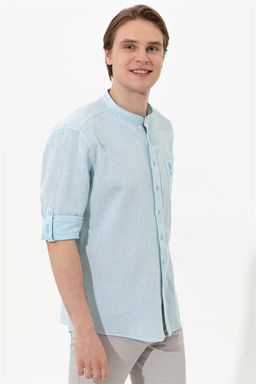 U. S. Polo Assn / Мужская бирюзовая рубашка с длинным рукавом - U.s. polo assn фото 3
