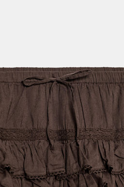 FALDA PANTAL?N VOLANTES / Chocolate - Zara фото 7