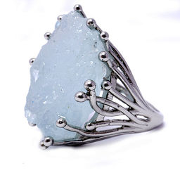 Кольцо с аквамарином