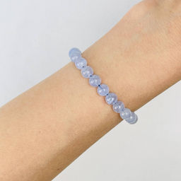 Браслет из камня Голубой агат 18 см