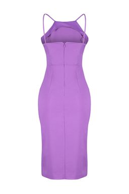 TRENDYOLMILLA Lacivert Vucudu Saran Midi Y?rtmacl? Dokuma Elbise TWOSS19BB0501 фото 12