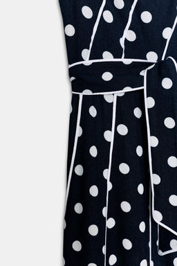 VESTIDO MIDI LUNARES CINTUR?N / Marino / Blanco - Zara фото 13