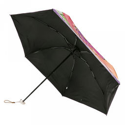 Зонт-мини механический Цветы и бабочки ткань эпонж (полиэстер) с деколью + черное УФ-покрытие, 6 лучей, д/купола 91см, 5 сложений, 17см в сложенном виде, механизм против ветра, пластмассовая ручка, розы, 223гр (Китай) - Домашняя мода фото 3