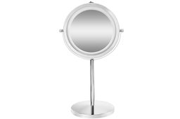 Зеркало двустороннее на подставке 20,5*13,5*36 см "Хром" 5-кратный зум, со светод. подсветкой