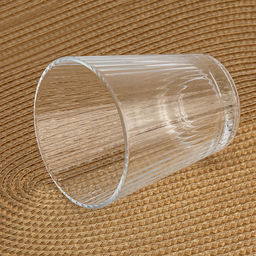 Стакан стеклянный Миледи 310мл, д8,8см, h10,1см, основание д6см, рельефное, прозрачное стекло (Китай)