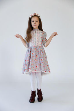 Платье МТ-422 серые цветы - Этоэльф фото 3