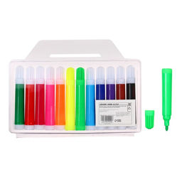 Фломастеры 12 цветов Jambo, толстые, вентилируемый колпачок