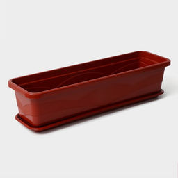 Ящик балконный для цветов Plast-Avenue, 60 см, пластик, терракотовый