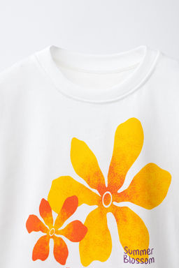 CAMISETA ESTAMPADO FLOR / Blanco - Zara фото 3