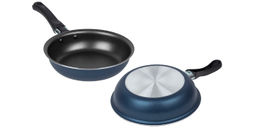 АП_AZURE (Сатин) Сковорода 180мм. 1 руч, б/кр, а/п (синий) арт.67181 Калитва