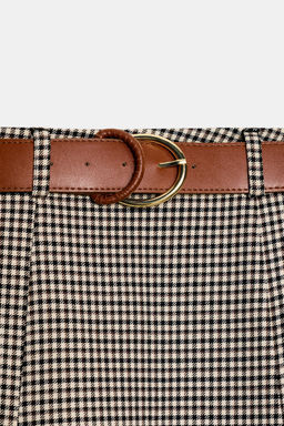 HOUNDSTOOTH CAPE BELT MIDI SKIRT - Zara фото 8